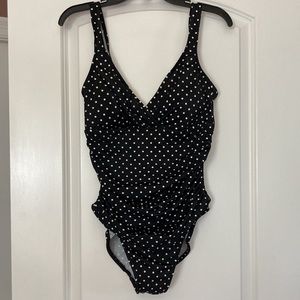 Miraclesuit Pin Point Polka Dot Bathing Suit - 16